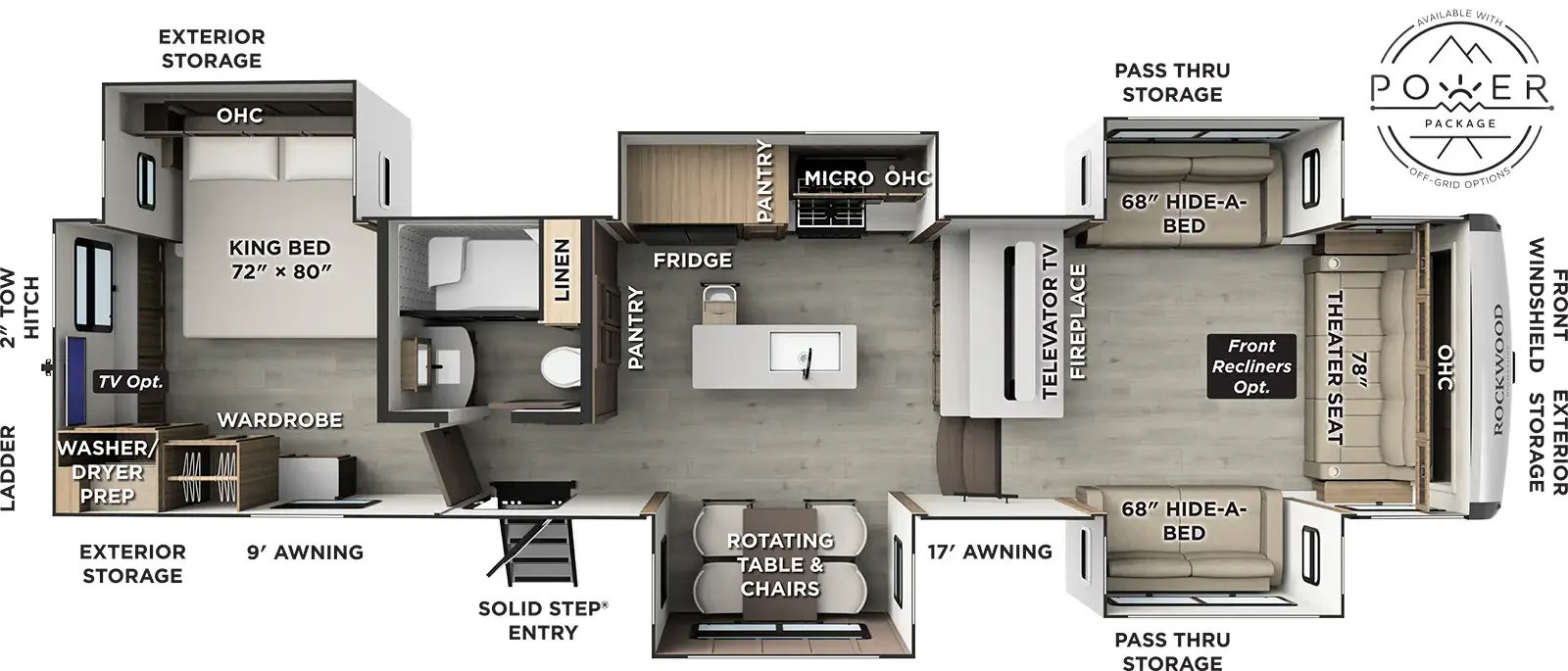 Rockwood Signature Fifth Wheels 402SFL Floorplan